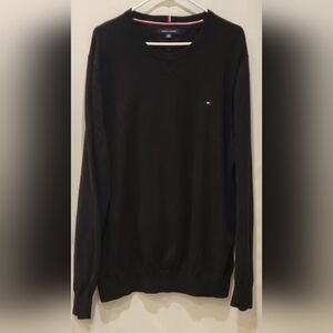 Tommy Hilfiger Men's Signature Solid Crewneck  Black Sweater Size XXL